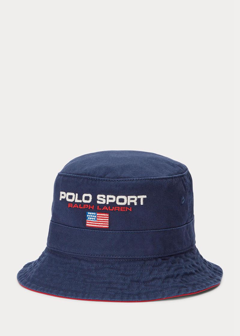 Gorra Polo Ralph Lauren Hombre Polo Sport Chino Bucket Chile Azul Marino MNOBX-3098